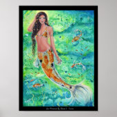 Koi Meerjungfrau mit Koi-Fisch-Leinwand gedruckt R Poster (Vorne)