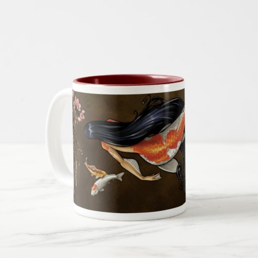 Koi Meerjungfrau-Tasse Zweifarbige Tasse (Vorderseite Links)