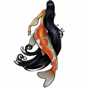 Koi Meerjungfrauausschnitt Fotoskulptur Magnet