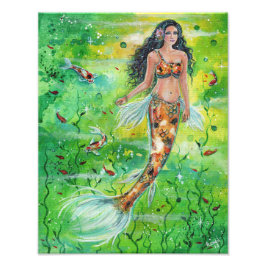 Koi mermaid Lily von Renee Lavoie Fotodruck