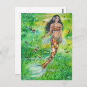 Koi mermaid Lily von Renee Lavoie Postkarte (Vorne/Hinten)
