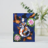 Koi Mermaid Postcard Print Postkarte (Stehend Vorderseite)