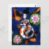 Koi Mermaid Postcard Print Postkarte (Vorne/Hinten)