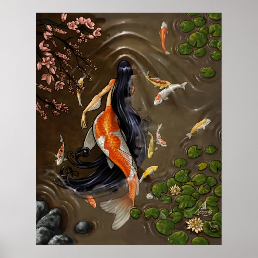 Koi Mermaid Print Poster (Vorne)