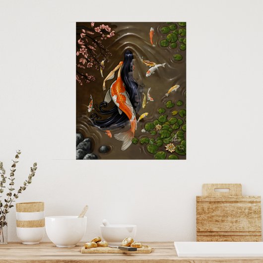Koi Mermaid Print Poster (Küche)