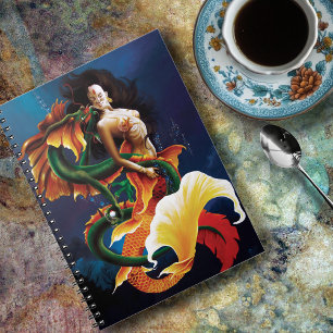 Koi Mermaid und Dragon Notizblock