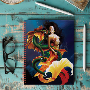 Koi Mermaid und Dragon Notizblock