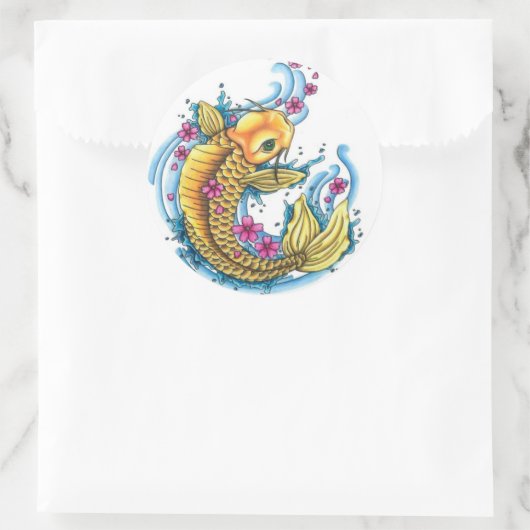 Koi mit Cherry Blossoms Stickers (Tasche)