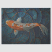 Koi mit Golden Wirbel Decoupage Seidenpapier (Vorderseite)