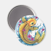 Koi mit Kirschblüten Großmagnet Magnet (Vorderseite/Rückseite)