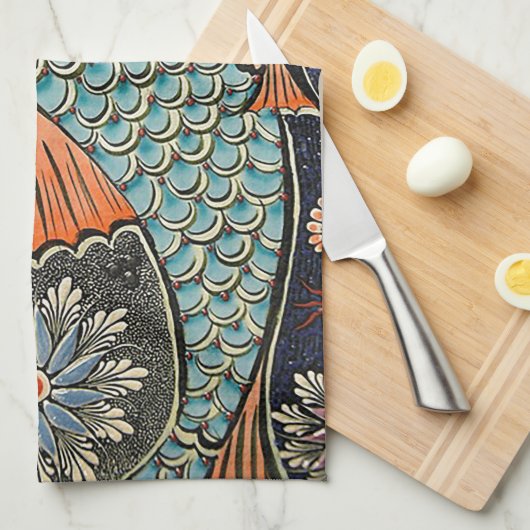 Koi Mosaic Handtuch (Viertel Falte)