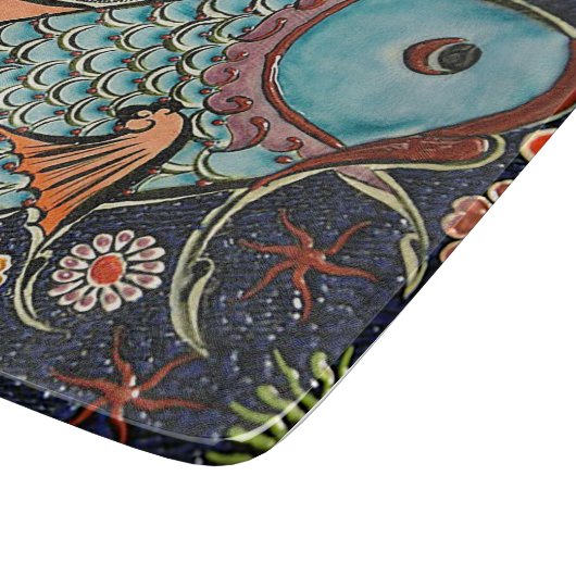 Koi Mosaic Schneidebrett (Ecke)