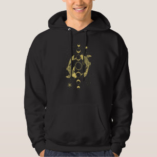 Koi Outfit Ying Yang Carp Sun Moon Phase Japan Sty Hoodie