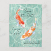 Koi-Paar Tropical Save the Date Postkarte (Vorderseite)