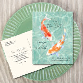 Koi-Paar Tropical Save the Date Postkarte