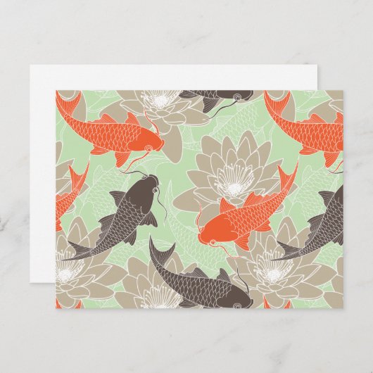 Koi Pattern Postkarte (Vorne/Hinten)
