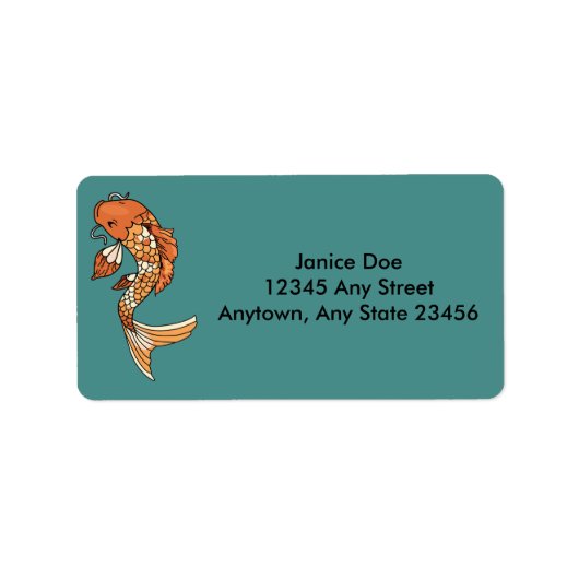 Koi Pond Address Label Adressaufkleber (Vorne)