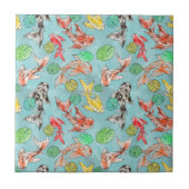 Koi pond Aquarelle Fliese (Vorderseite)