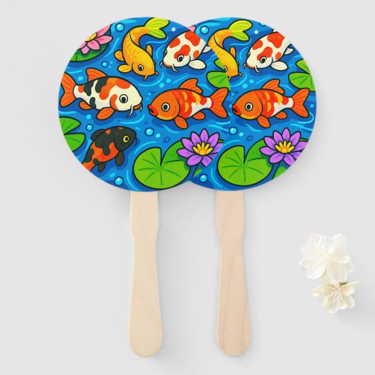 Koi Pond Art Fächer (Vorne und Hinten)