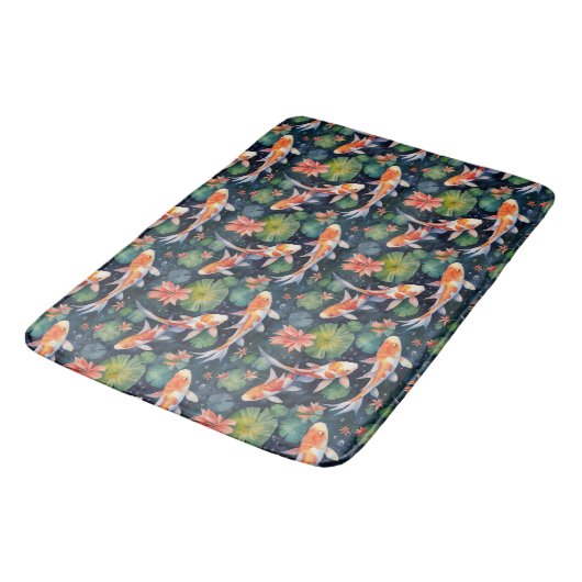 Koi Pond Bath Mat Badematte (Schrägansicht)