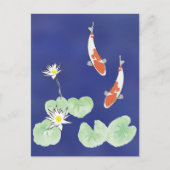 Koi Pond - Blue Background Postkarte (Vorderseite)