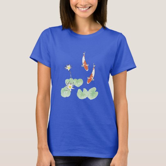 Koi Pond Blue Women's Basic Tshirt (Vorderseite)