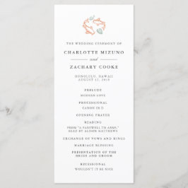 Koi Pond Doppelseitiges Hochzeitsprogramm Programm