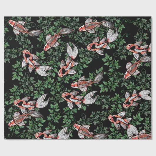 Koi Pond Fish Artwork Geschenkpapier (Flach)