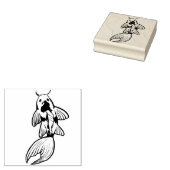 Koi Pond Fish Artwork Gummistempel (Stempel)