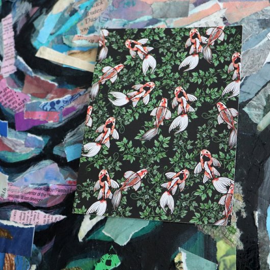 Koi Pond Fish Artwork Postkarte