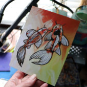 Koi Pond Fish Artwork Postkarte