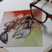 Koi Pond Fish Artwork Postkarte