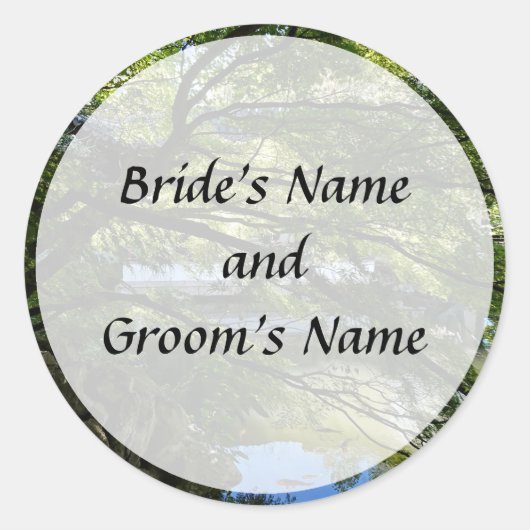 Koi Pond im chinesischen Garten Save the Date Runder Aufkleber (Vorderseite)