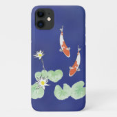 Koi Pond - iPhone Case mit blauem Hintergrund (Rückseite)