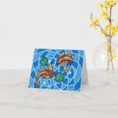 Koi Pond Karte (Gelbe Blume)