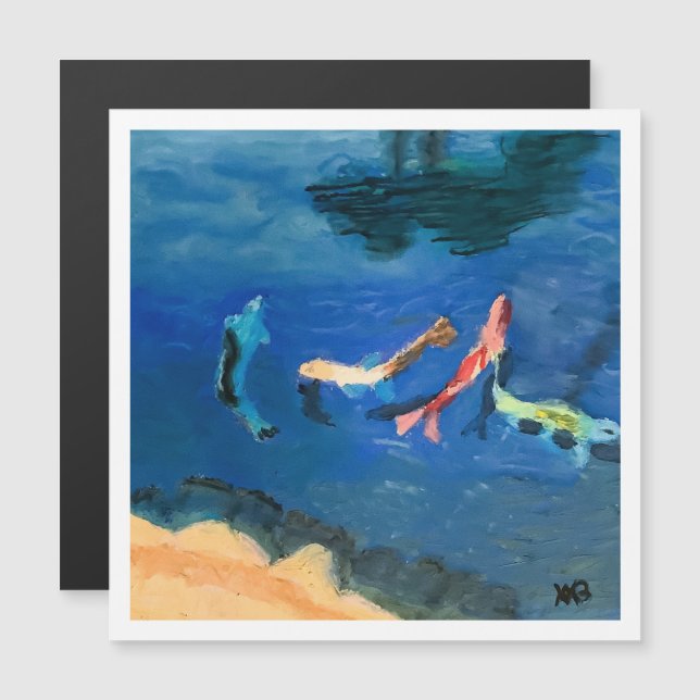 Koi Pond Magnetkarte (Vorne/Hinten)