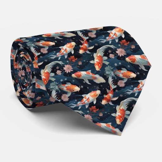 Koi Pond Necktie Krawatte (Gerollt)