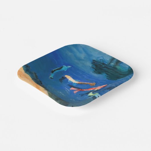 Koi Pond Pappteller (Gewinkelt)