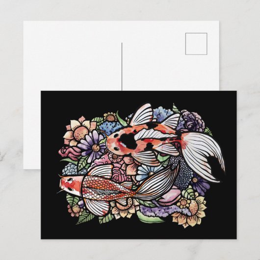Koi Pond Postkarte (Vorne/Hinten)
