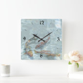 Koi Pond Quadratische Wanduhr (Zuhause)