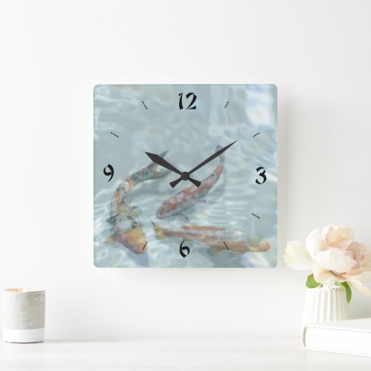 Koi Pond Quadratische Wanduhr (Zuhause)