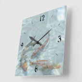 Koi Pond Quadratische Wanduhr (Winkel)