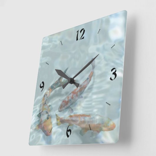 Koi Pond Quadratische Wanduhr (Winkel)