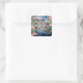 Koi Pond Quadratischer Aufkleber (Tasche)