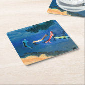 Koi Pond Rechteckiger Pappuntersetzer (angewinkelt)