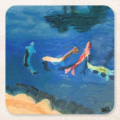 Koi Pond Rechteckiger Pappuntersetzer (Vorderseite)