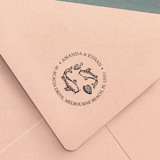 Koi Pond Rücksendeadresse Permastempel