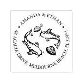 Koi Pond Rücksendeadresse Permastempel (Design)