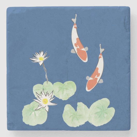 Koi Pond Steinuntersetzer (Vorderseite)