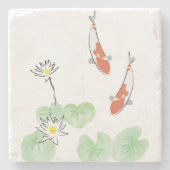 Koi Pond Stone Untersetzer (Vorderseite)